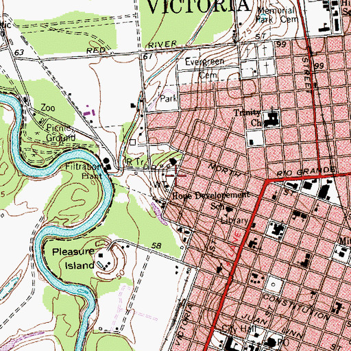 Topographic Map of Hill-Howard House, TX
