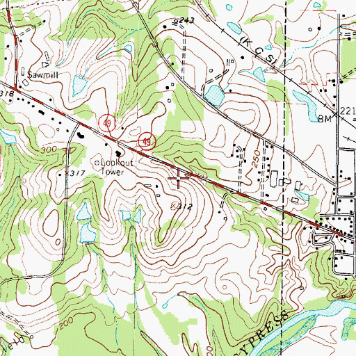Topographic Map of Hodge-Taylor House, TX