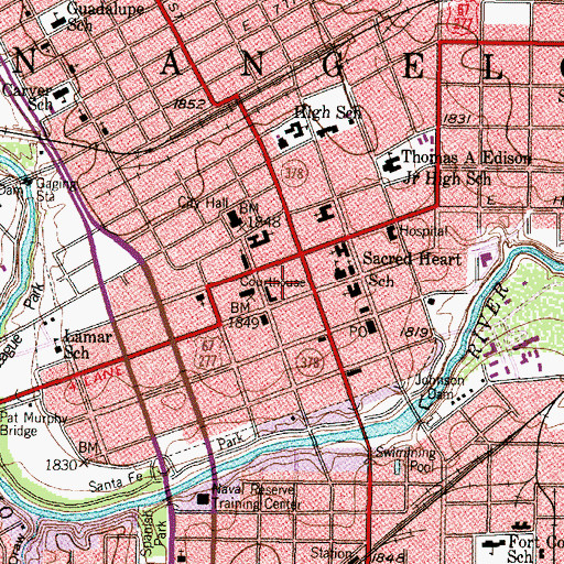 Topographic Map of Holcomb-Blanton Print Shop, TX