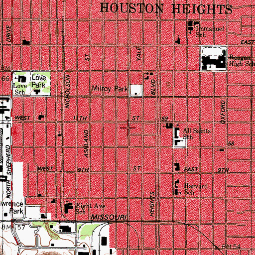 Topographic Map of Henry Hicks McCain House, TX