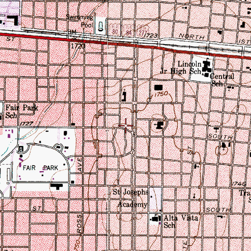 Topographic Map of Henry Sayles House, TX