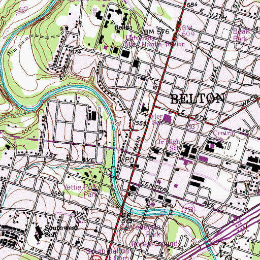 Topographic Map of H A and Helena Ware House, TX