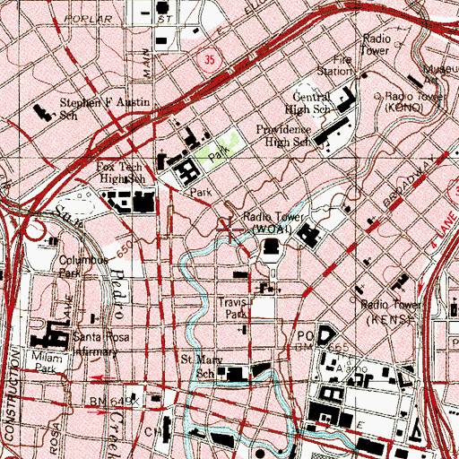 Topographic Map of Havana Hotel, TX