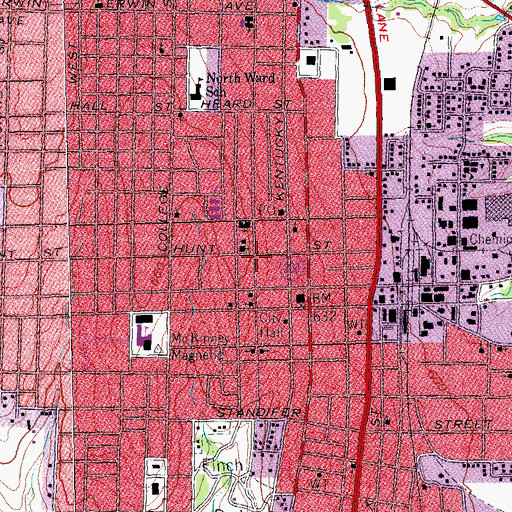 Topographic Map of Heard-Craig House, TX