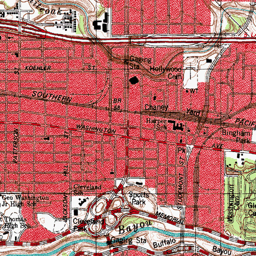 Topographic Map of Heights State Bank Building, TX