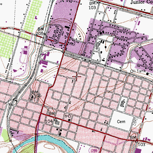 Topographic Map of Henry B Garrett House, TX