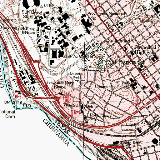 Topographic Map of Henry C Trost House, TX