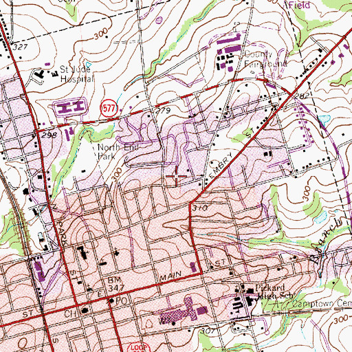 Topographic Map of Giddings-Wilkin House, TX