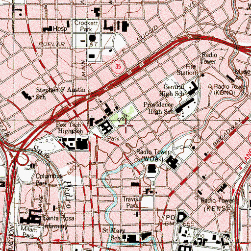 Topographic Map of Goad Motor Company Building, TX