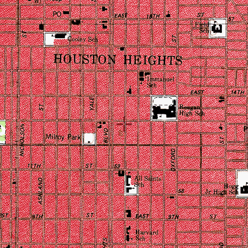 Topographic Map of George L Burlingame House, TX