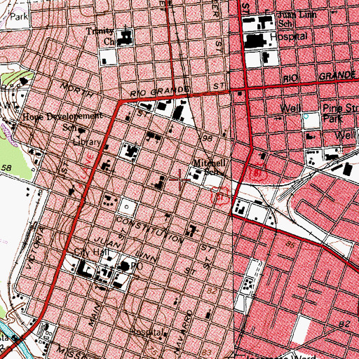 Topographic Map of Gervais House, TX