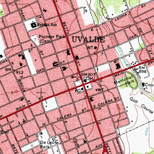 Topographic Map of Grand Opera House, TX