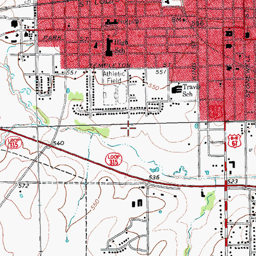 Topographic Map of Greenville Post Office, TX