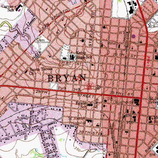 Topographic Map of Griesser Bakery and CSPS Lodge, TX