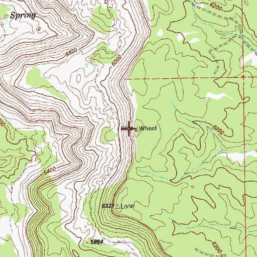 Topographic Map of Blue Mesa, CO