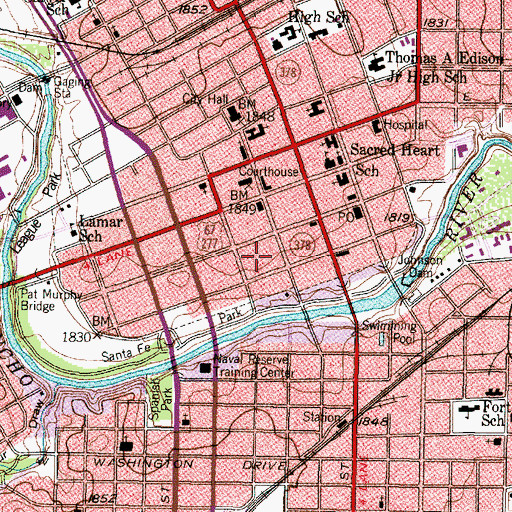Topographic Map of Freeze Building, TX