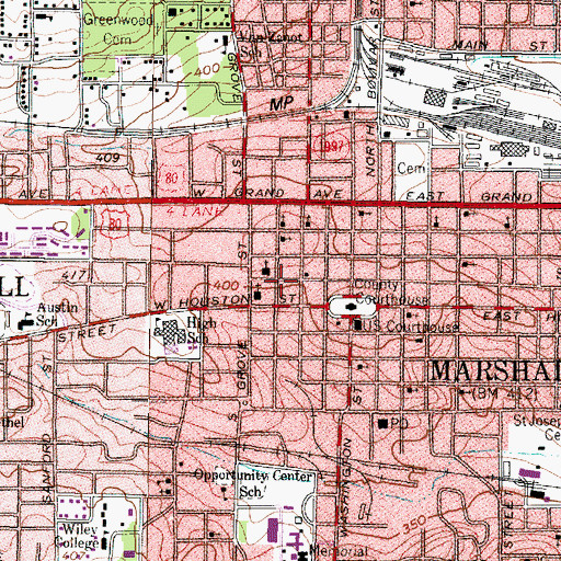 Topographic Map of Fry-Barry House, TX