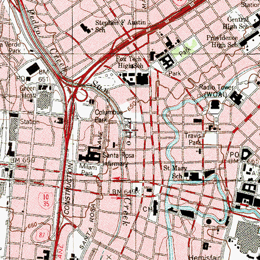Topographic Map of Garcia-Garza House, TX