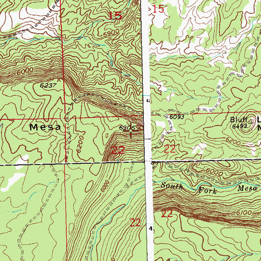 Topographic Map of Long Mesa, CO