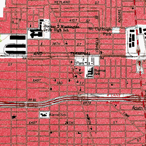 Topographic Map of General Mercantile Store, TX