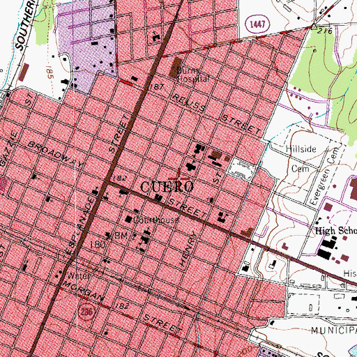 Topographic Map of Frank Marie House, TX