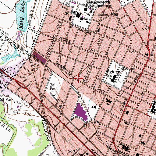 Topographic Map of Frank Odom House, TX