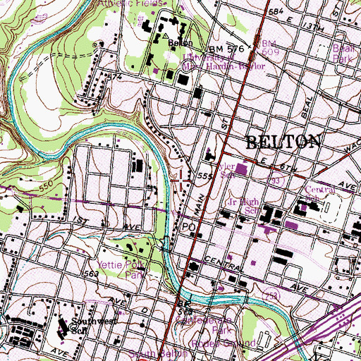 Topographic Map of George and Martha McWhirter House, TX