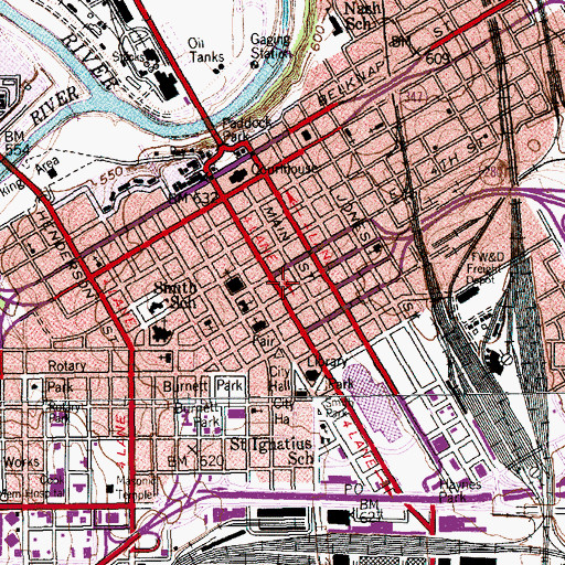 Topographic Map of Fort Worth Club Building, TX
