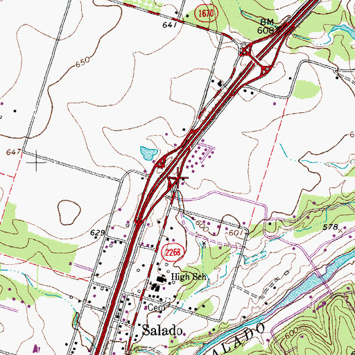Topographic Map of Fowler House, TX