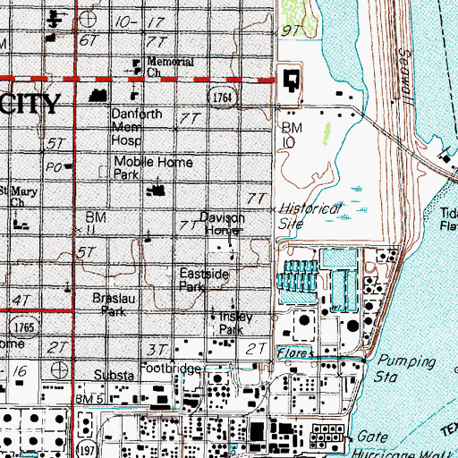 Topographic Map of Frank B Davison House, TX