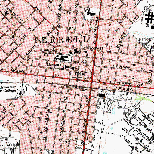 Topographic Map of First National Bank Building, TX