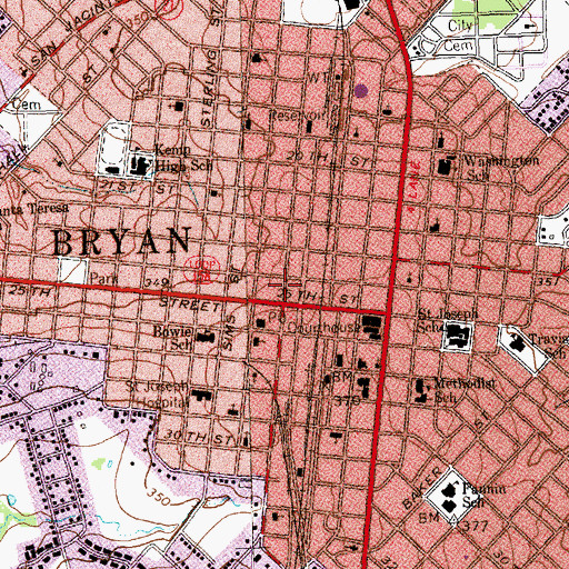 Topographic Map of First State Bank and Trust Building, TX