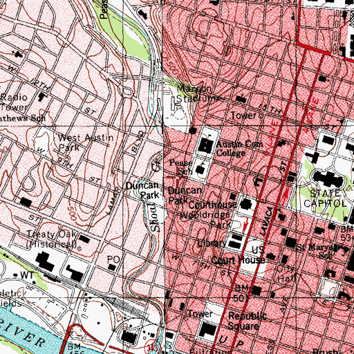 Topographic Map of Fischer House, TX
