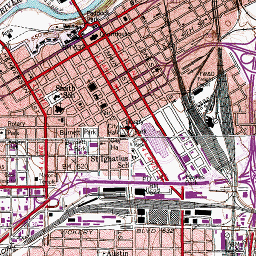 Topographic Map of Flatiron Building, TX