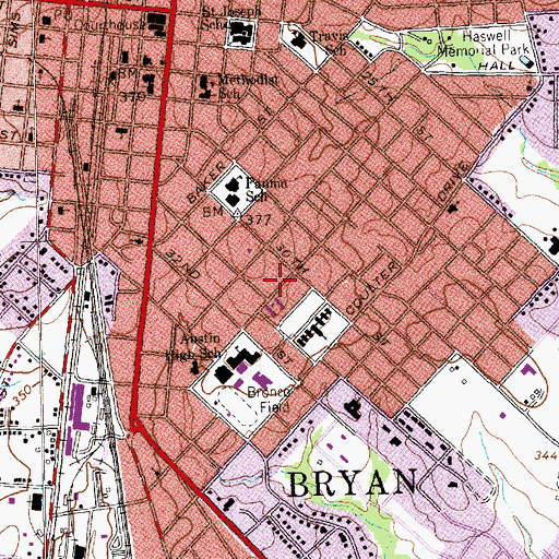 Topographic Map of Eugene Edge House, TX