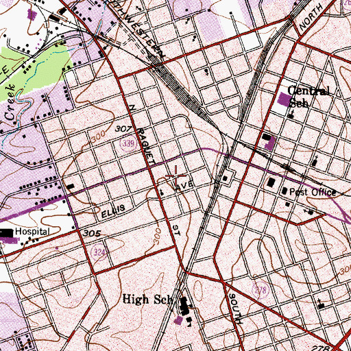 Topographic Map of Everitt-Cox House, TX