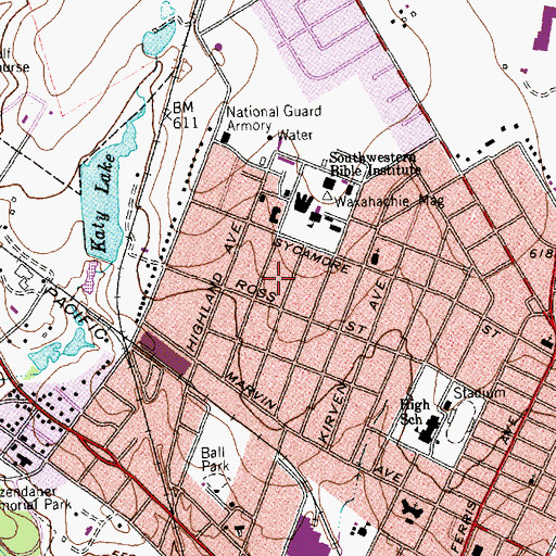Topographic Map of F R Adamson House, TX