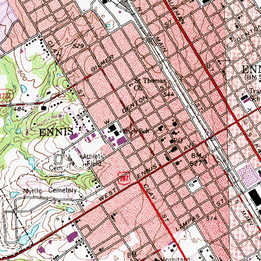 Topographic Map of Fain House, TX