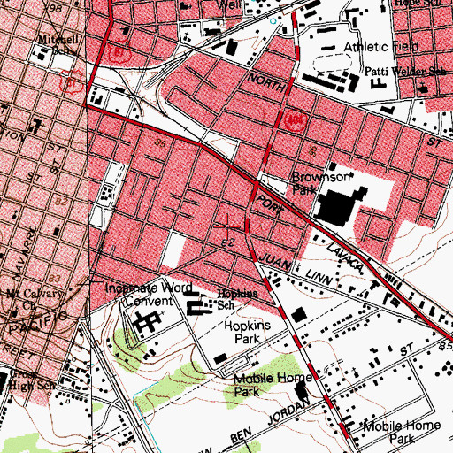 Topographic Map of Farmers and Merchants Cotton Gin Warehouse, TX