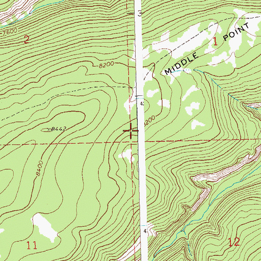 Topographic Map of Middle Point, CO