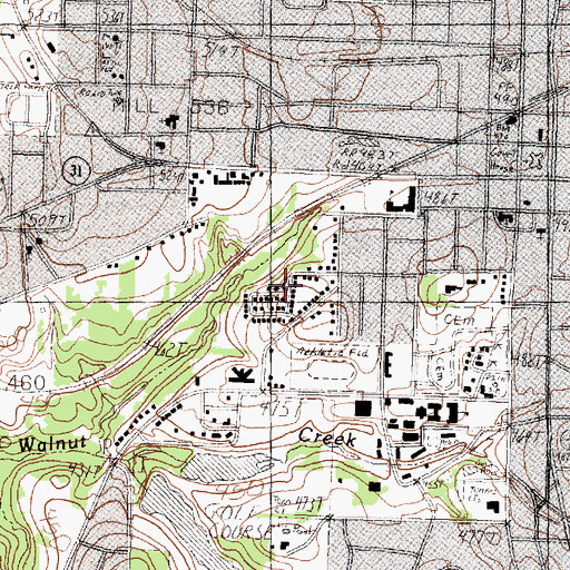 Topographic Map of Faulk and Gauntt Building, TX
