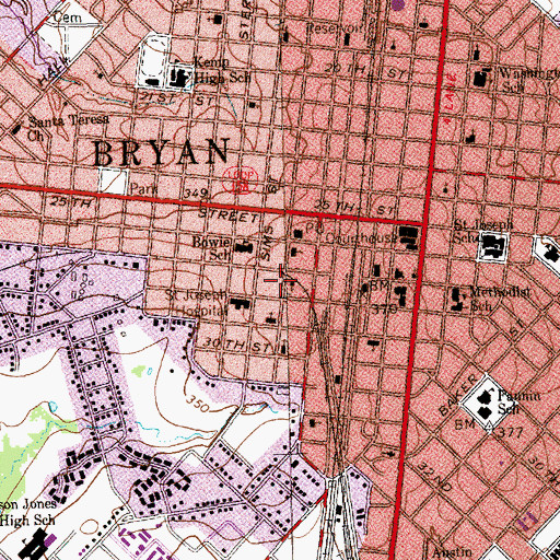 Topographic Map of English-Poindexter House, TX