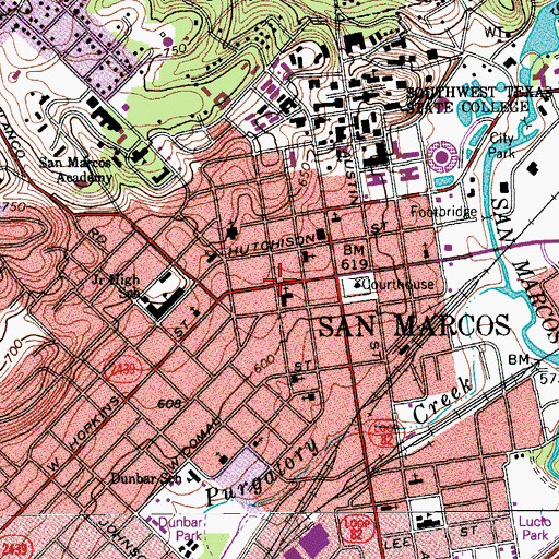 Topographic Map of Episcopalian Rectory, TX