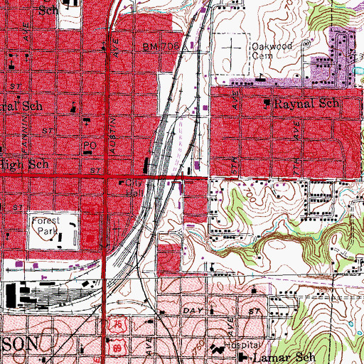 Topographic Map of Ernst Martin Kohl Building, TX