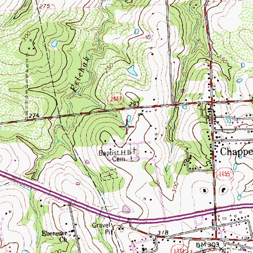 Topographic Map of E King Felder House, TX