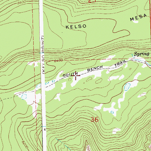 Topographic Map of South Bench Trail, CO