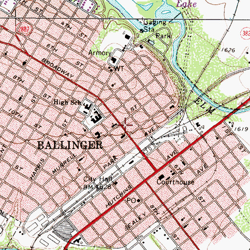 Topographic Map of Edwin and Hattie Day House, TX