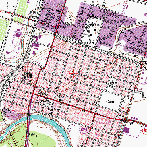 Topographic Map of Edwin Hawes House, TX