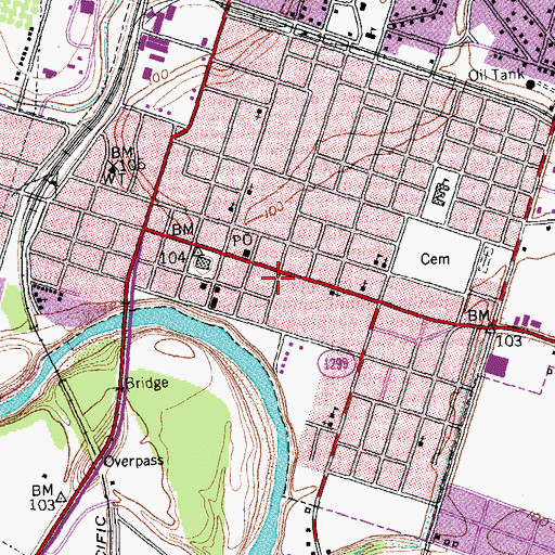 Topographic Map of Edwin Hawes Junior House, TX