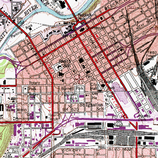 Topographic Map of Electric Building, TX